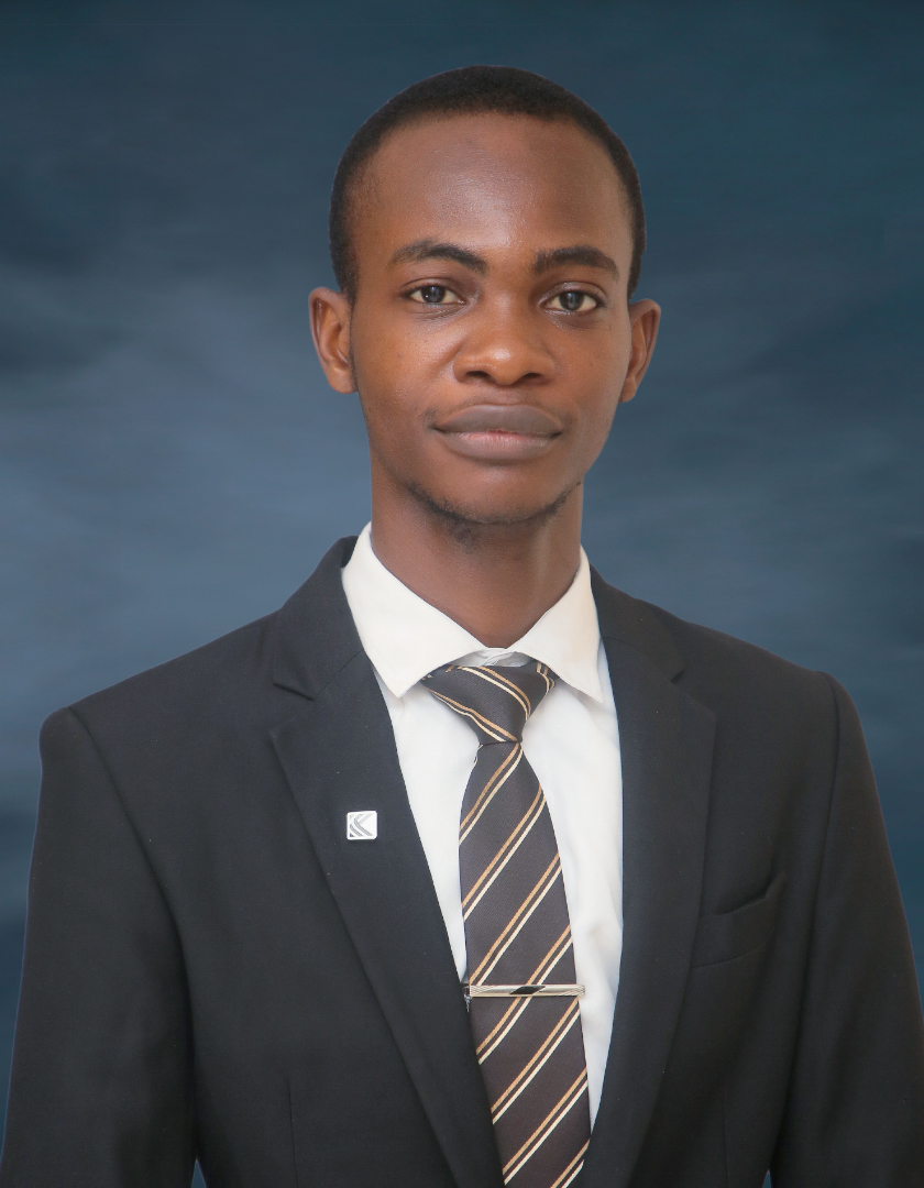 Smiling African man in a white shirt and a dark suit and tie