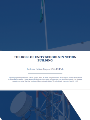 The Role of Unity Schools in Nation Building